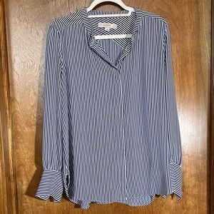 LOFT Striped Blouse in Navy and White